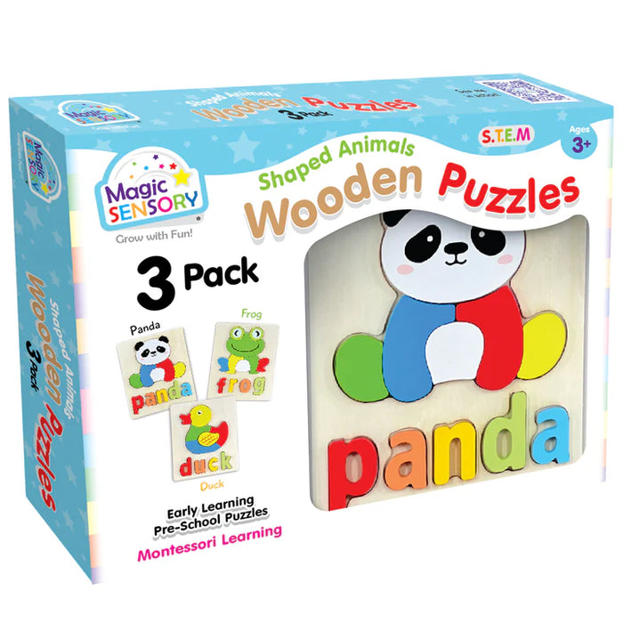 Magic Sensory | Shaped Animals Wooden Puzzles Triple Pack