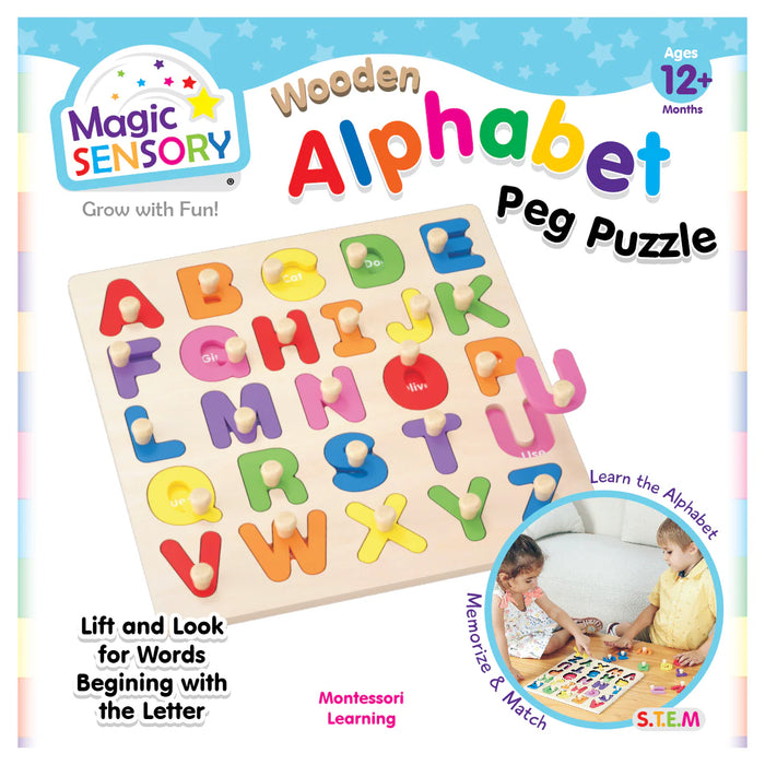 Magic Sensory | Wooden Alphabet Peg Puzzle