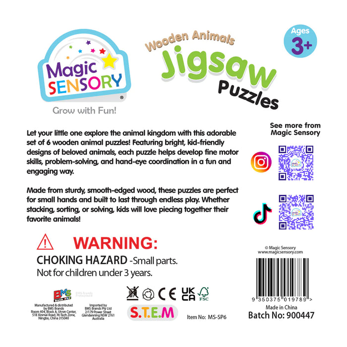 Magic Sensory | Wooden Animals Jigsaw Puzzle