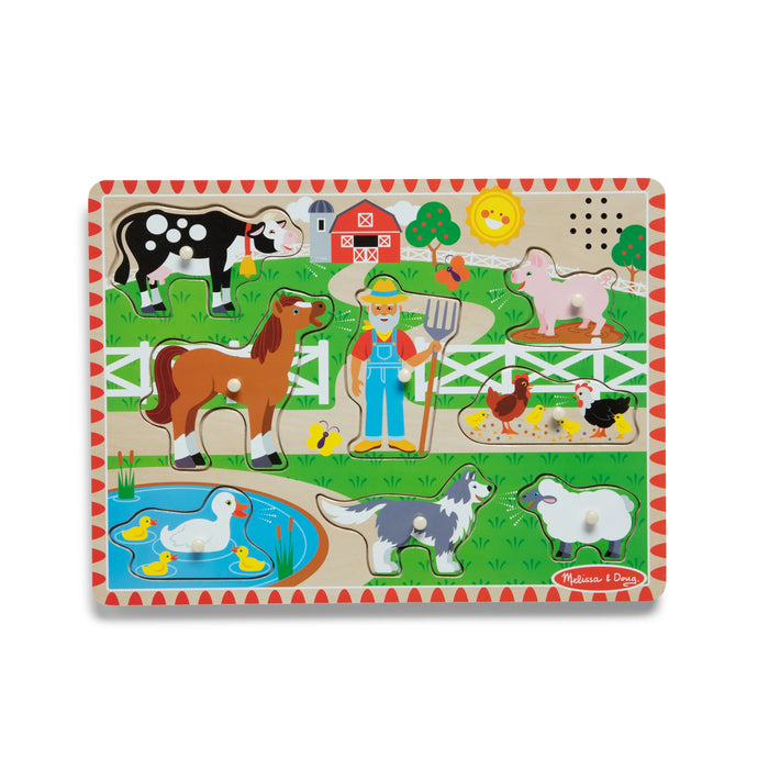 Melissa & Doug | Wooden Puzzle | Sound | Old MacDonald's Farm