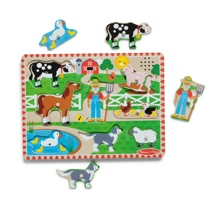 Melissa & Doug | Wooden Puzzle | Sound | Old MacDonald's Farm
