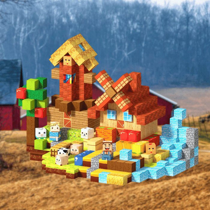 MiniBlox | 100pcs Magnetic Building Blocks Set - Happy Farm