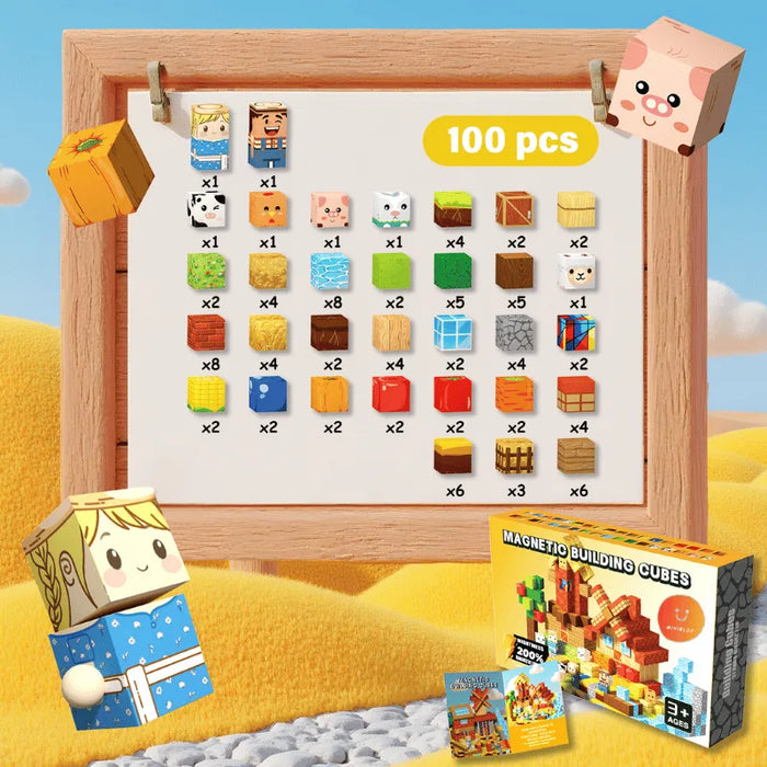 MiniBlox | 100pcs Magnetic Building Blocks Set - Happy Farm