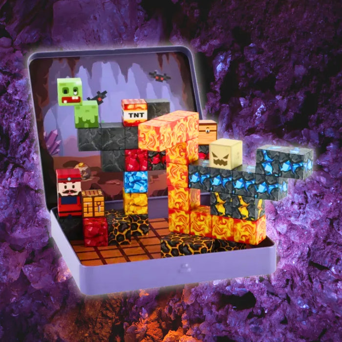 MiniBlox | Travel Tin Magnetic Building Blocks Set - Cave Miner