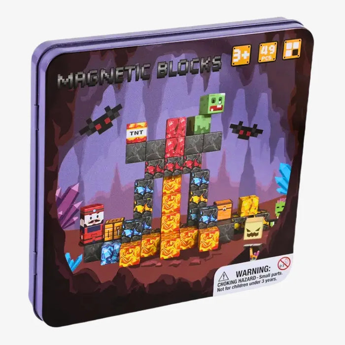 MiniBlox | Travel Tin Magnetic Building Blocks Set - Cave Miner