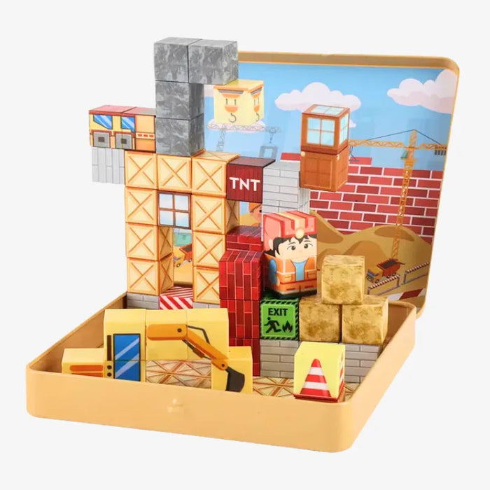 MiniBlox | Travel Tin Magnetic Building Blocks Set - Tradies World