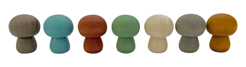 Mini Earth Coloured Wooden Mushroom