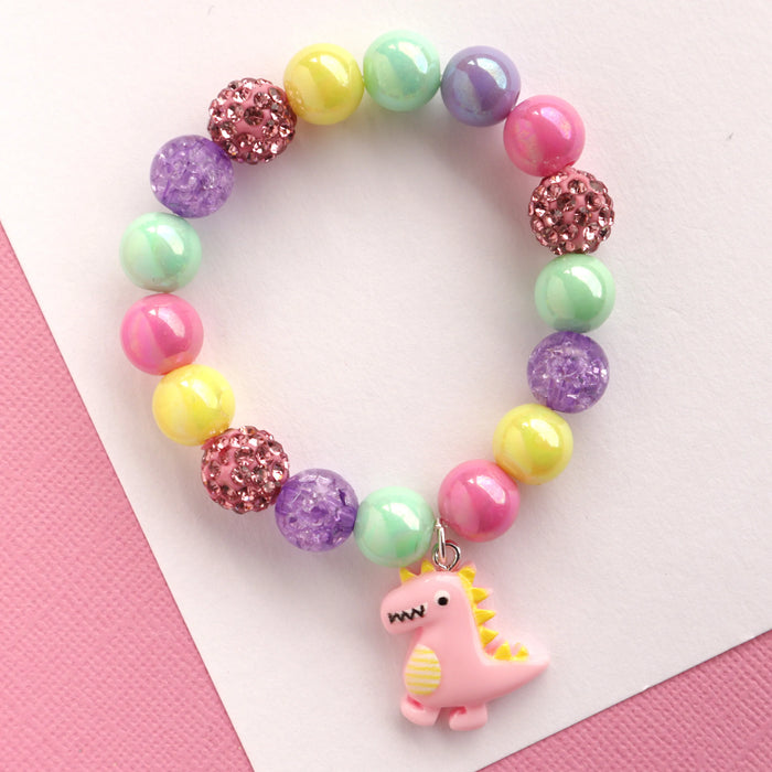 Mon Coco | Pink Dinosaur Elastic Bracelet