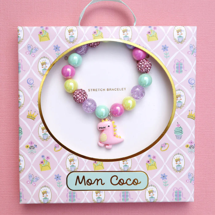 Mon Coco | Pink Dinosaur Elastic Bracelet