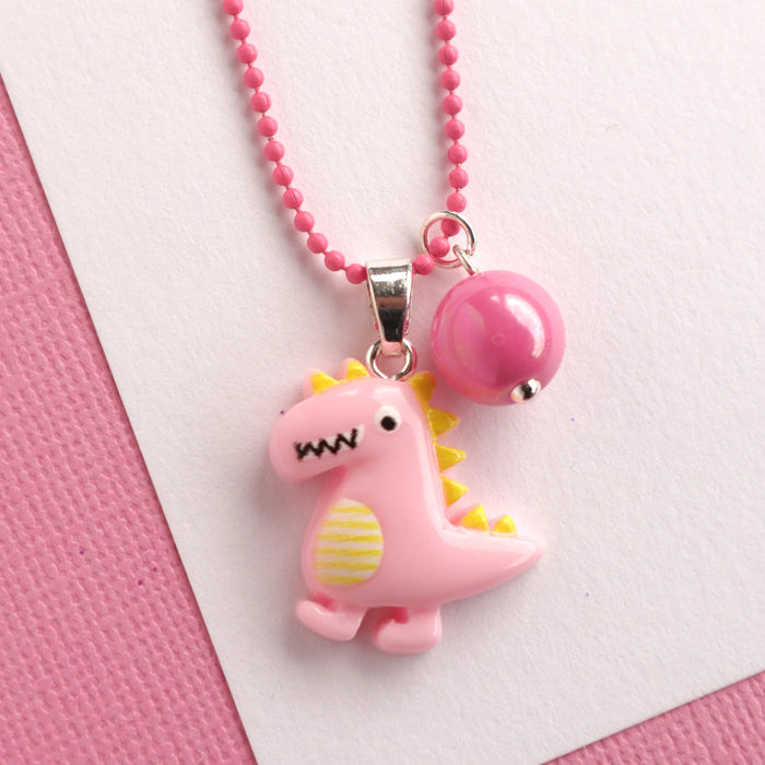 Mon Coco | Pink Dinosaur Necklace