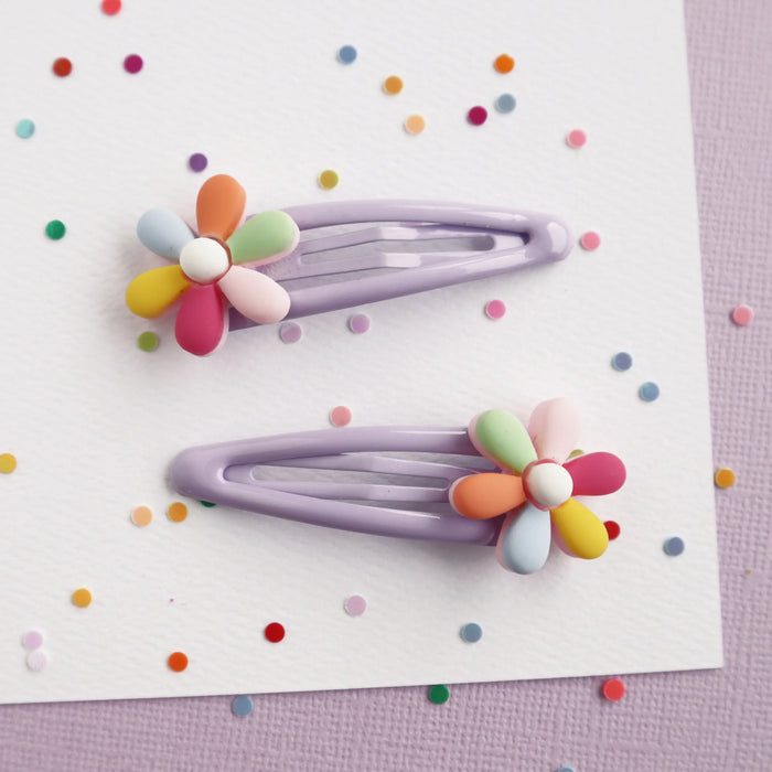 Mon Coco | Rainbow Petal Hair Clips