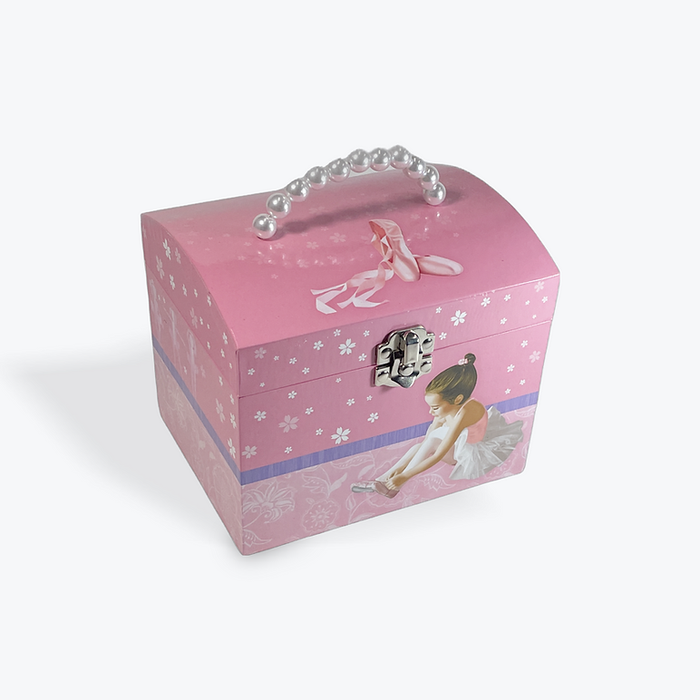 Musical Jewellery Box | Ballerina w/Pearl Handle