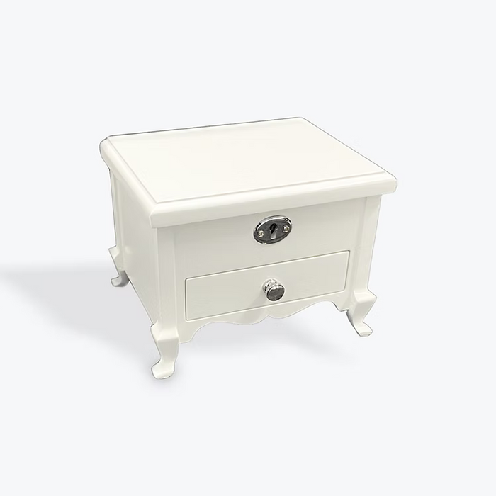 Musical Jewellery Box | Wooden Luxury - White (w/drawer)