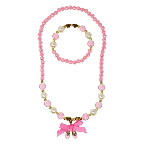 Pink Poppy | Ballerina Bow Necklace & Bracelet Set
