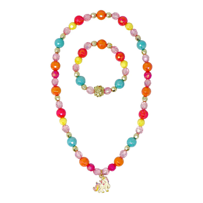 Pink Poppy |  Unicorn Rainbow Charm Necklace & Bracelet