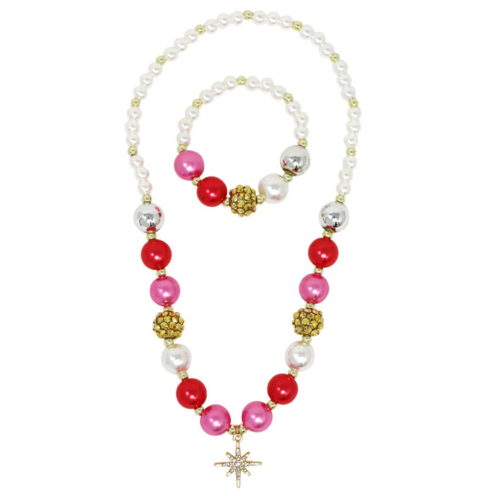 Pink Poppy |  Necklace & Bracelet Set with Sparkly Star Charm