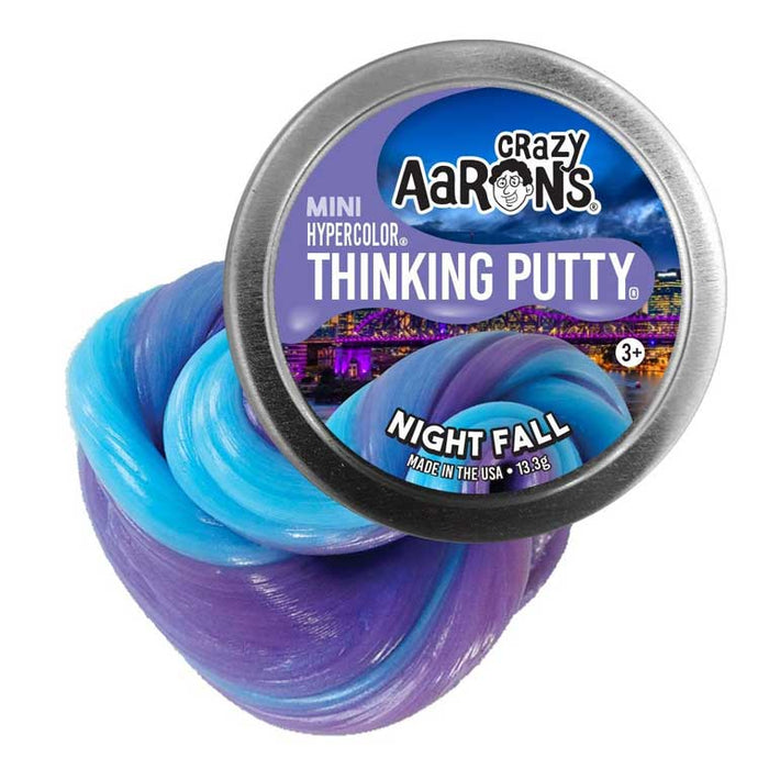 Crazy Aaron's Thinking Putty Mini | Hyper Color | Night Fall