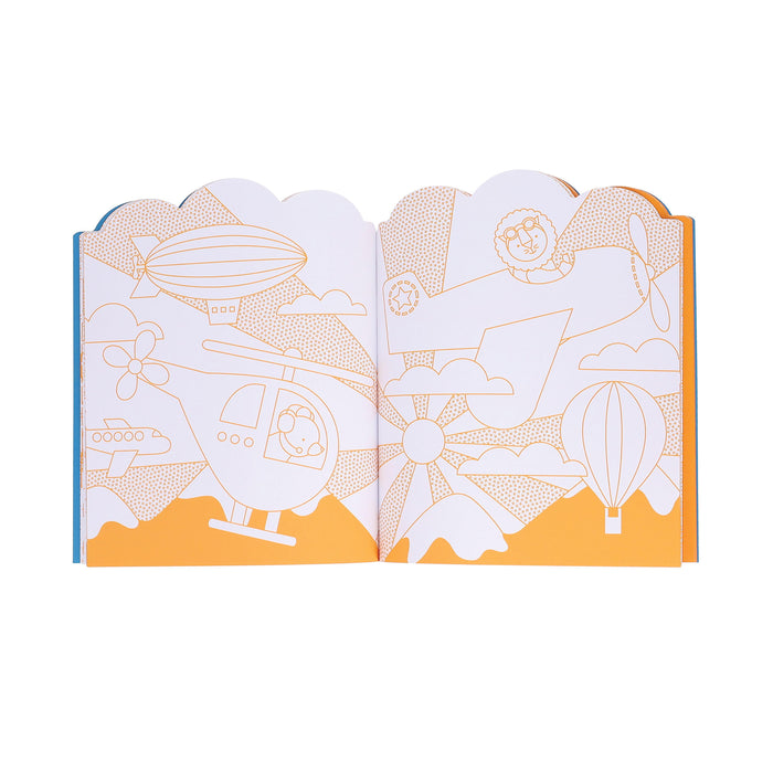 Petit Collage Colouring Book with Stickers - Vehicles