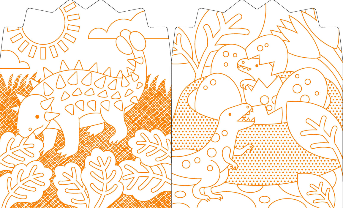 Petit Collage Colouring Book with Stickers - Dinosaurs