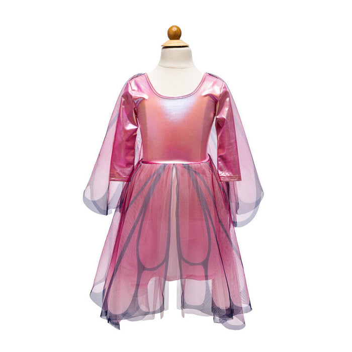 Pink Butterfly Twirl Dress with Wings