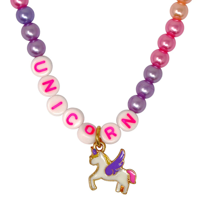 Pink Poppy |  BFF Unicorn Rainbow Pearl Necklace Set