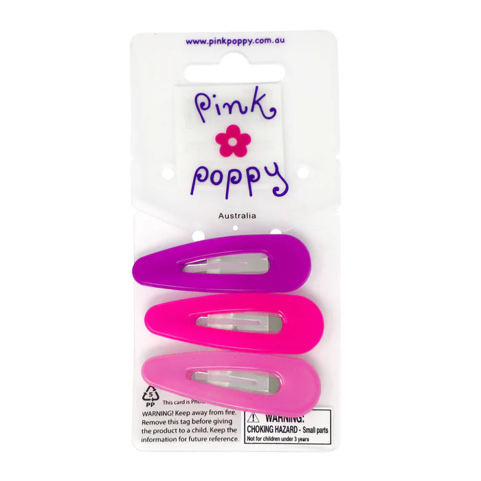 Pink Poppy | Hair Clip - Acrylic Snap Clips