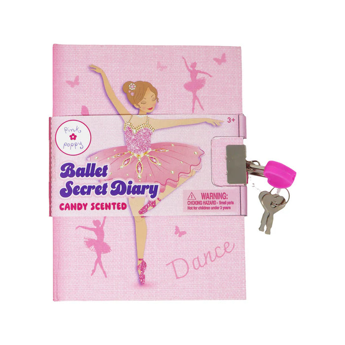 Pink Poppy | Lockable Diary | Bejewelled Ballerina Scented