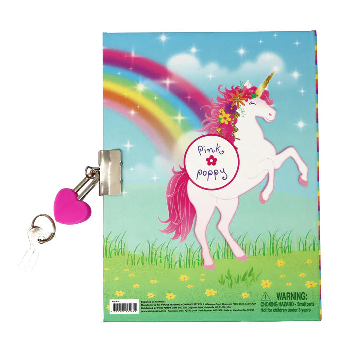 Pink Poppy | Lockable Diary | Unicorn