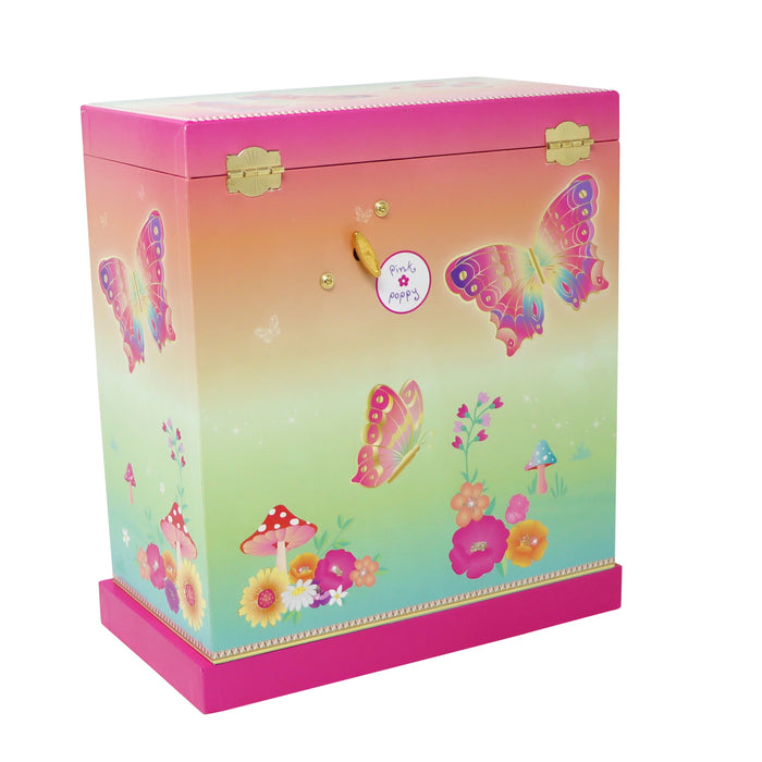 Pink Poppy | Musical Jewellery Box | Butterfly Large