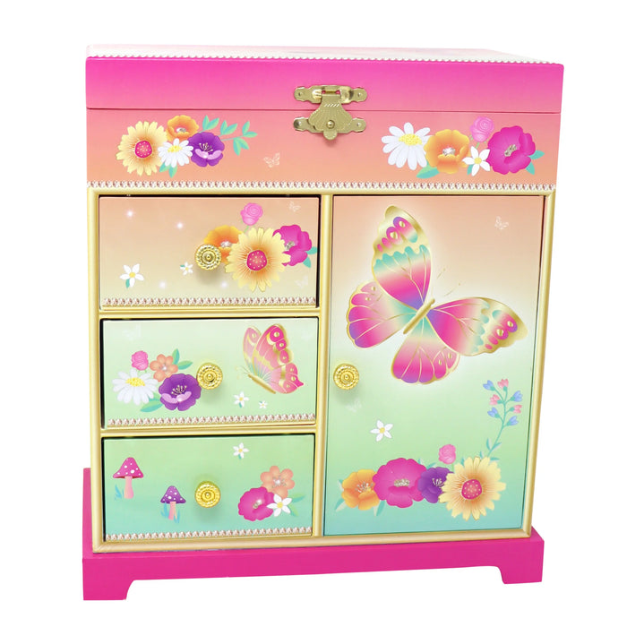 Pink Poppy | Musical Jewellery Box | Butterfly Large