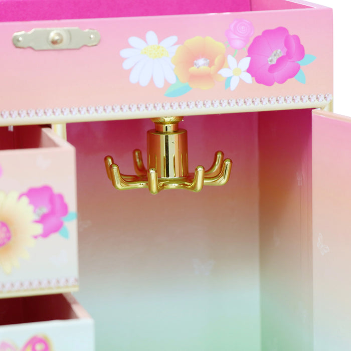 Pink Poppy | Musical Jewellery Box | Butterfly Large