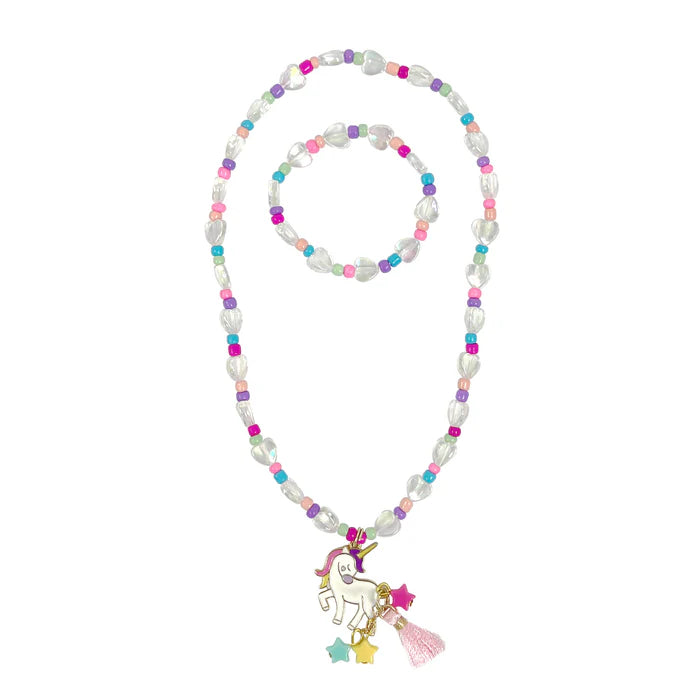 Pink Poppy |  Necklace & Bracelet Set - Unicorn