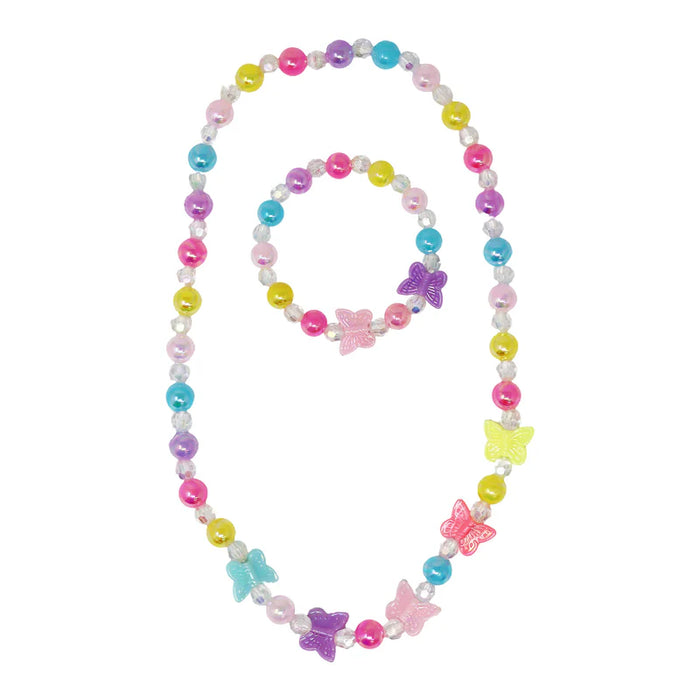 Pink Poppy | Butterfly Necklace & Bracelet Set