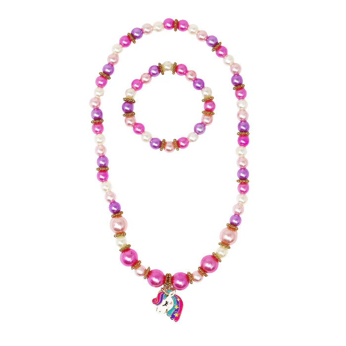 Pink Poppy | Unicorn Necklace & Bracelet Set