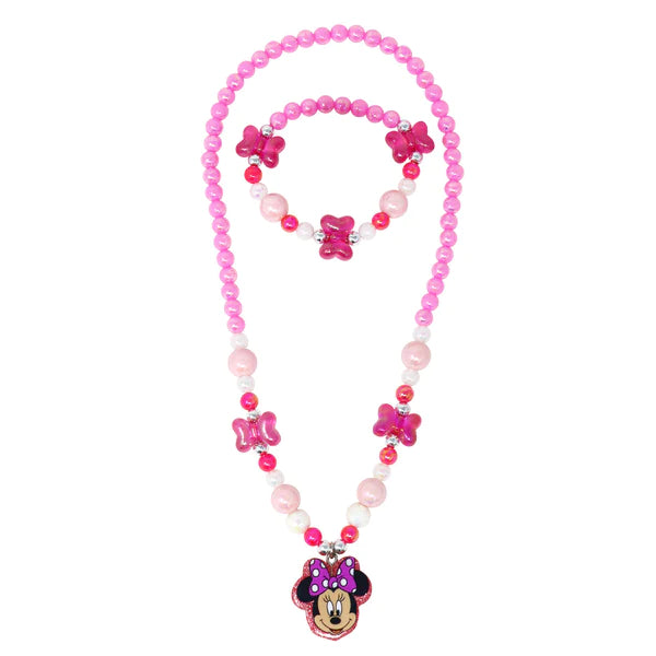 Pink Poppy | Necklace & Bracelet set - Minnie Mouse