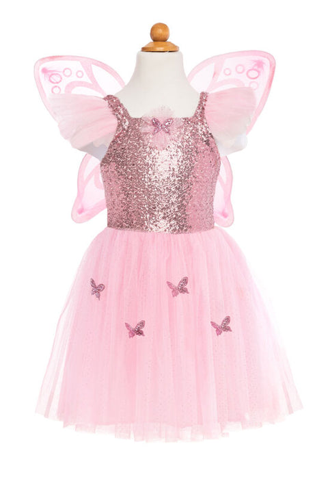 Pink Sequins Butterfly Dress & Wings Size 5-6