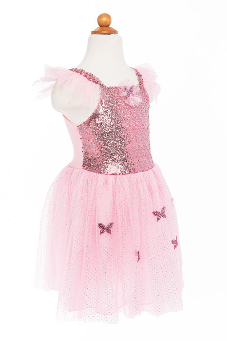 Pink Sequins Butterfly Dress & Wings Size 5-6