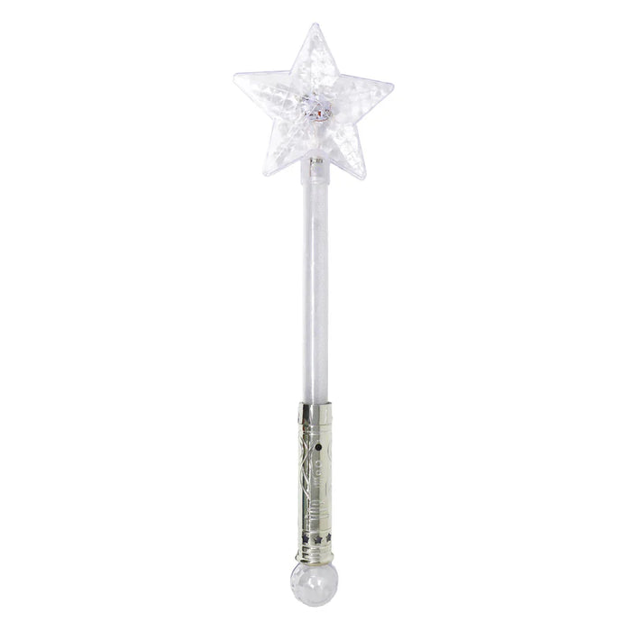 Star-shaped wand with a clear star at the top on a white background