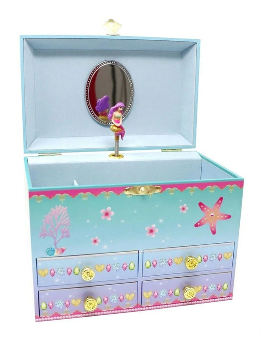 Pink Poppy | Musical Jewellery Box | Shimmering Mermaid - Medium