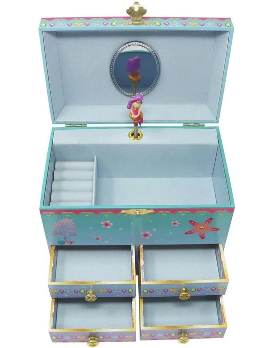 Pink Poppy | Musical Jewellery Box | Shimmering Mermaid - Medium