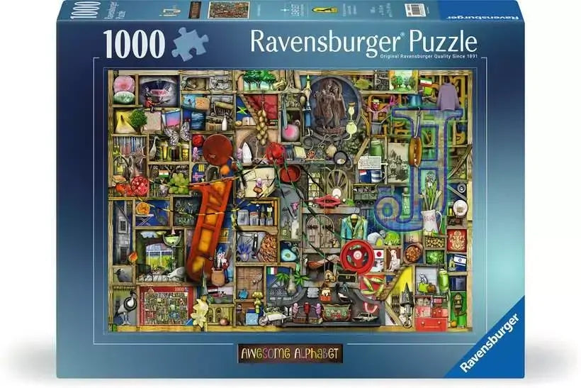 Ravensburger Puzzle | 1000pc | Colin Thompson Awesome Alphabet I & J
