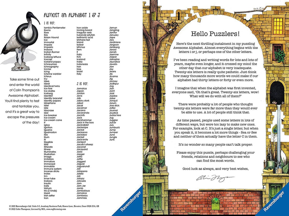 Ravensburger Puzzle | 1000pc | Colin Thompson Awesome Alphabet I & J