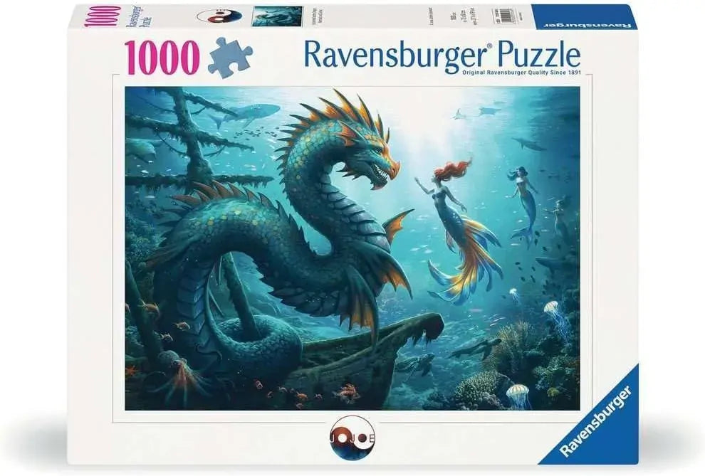 Ravensburger Puzzle | 1000pc | Enchanted Depth:  Dragon, Mermaid & Turtles