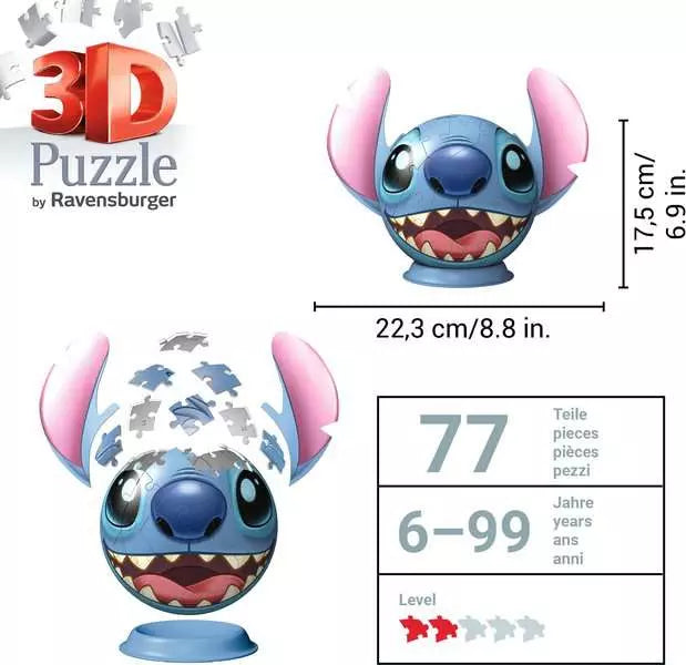 Ravensburger | 3D Puzzle Ball | Disney Stitch with Ears