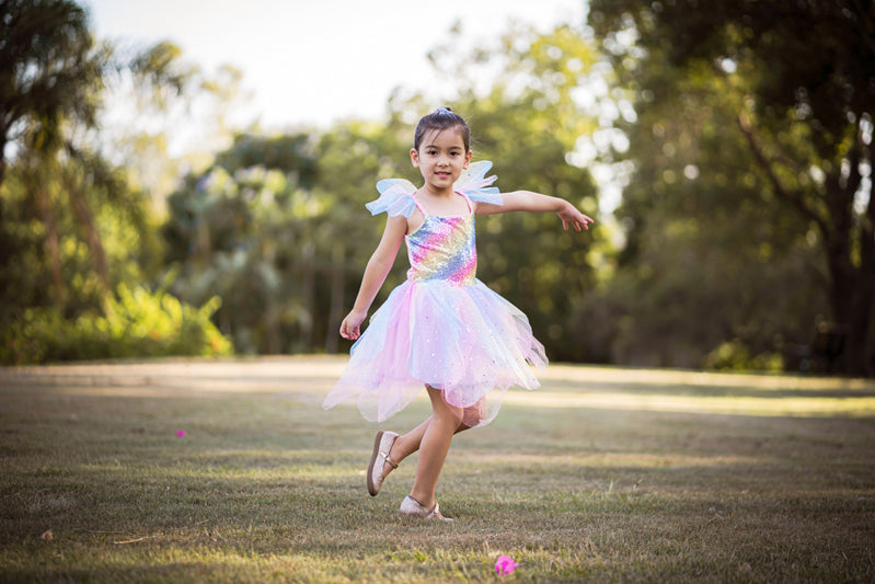 Rainbow Fairy Dress with Wings