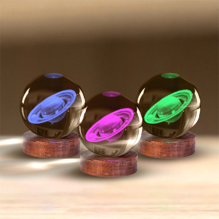 Saturn 3D Crystal Ball Lamp