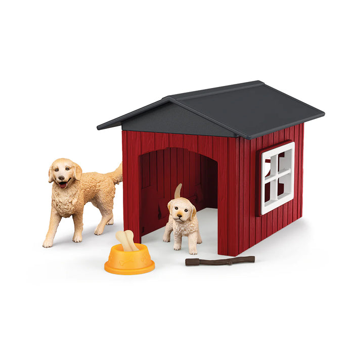 Schleich | Farm World | Dog Kennel with Golden Retriever