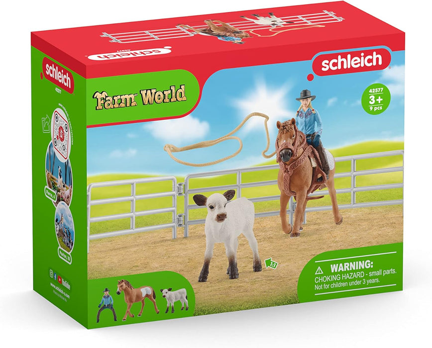 Schleich | Farm World | Cowgirl Team Roping Fun