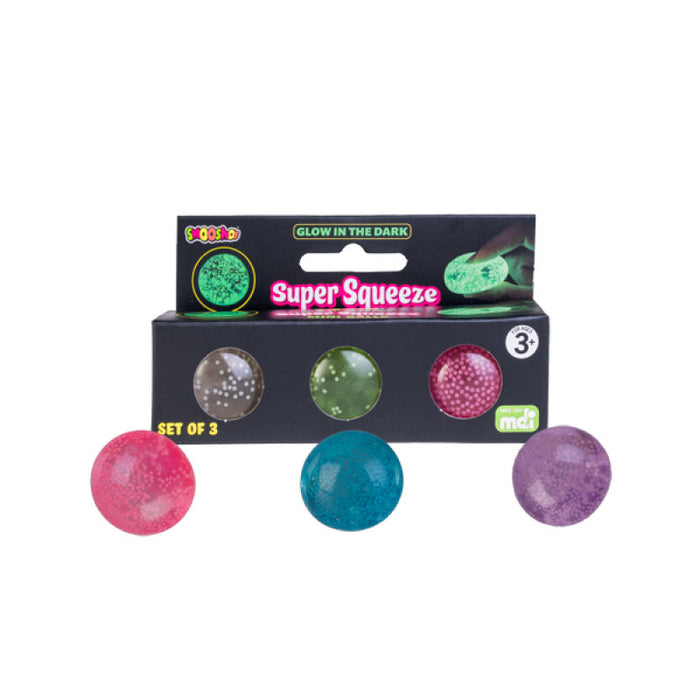Smoosho's | Super Squeeze Mini GID Balls Set of 3
