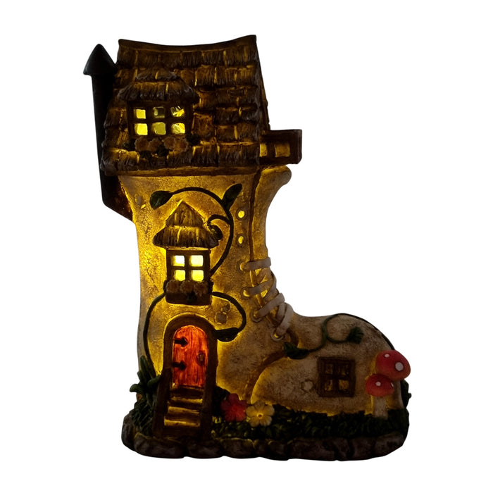 Solar Fairy Garden Boot / House